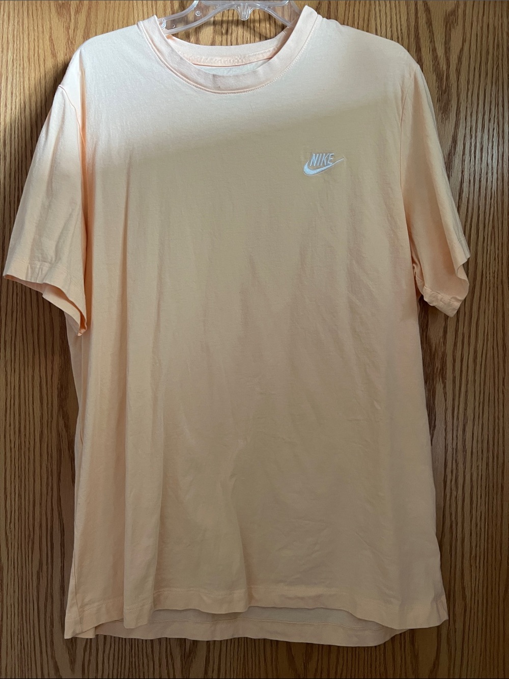 Nike Short Sleeve T-Shirt in Light Peach with White Logo